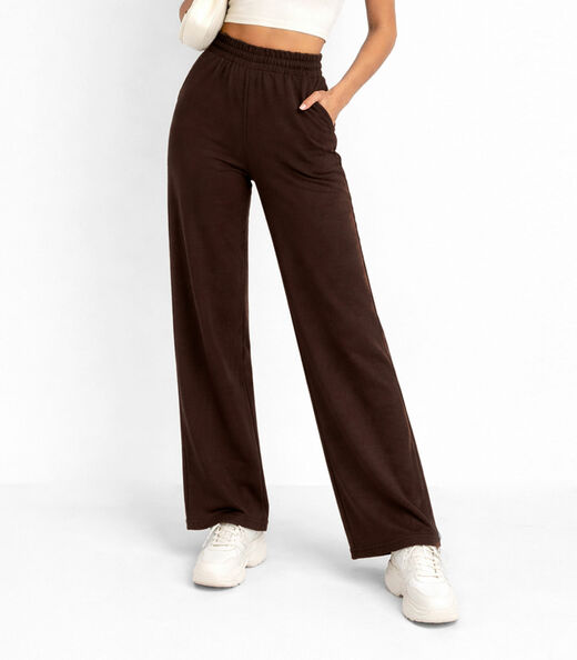 Calça Feminina Em Lanzinha Unique Collection Marrom