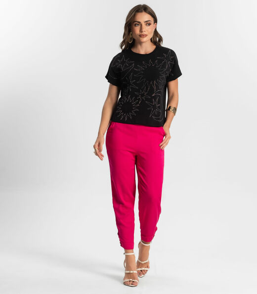 Blusa Feminina Manga Curta Endless Preto