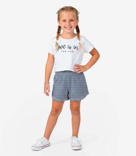 Image_Conjunto Infantil Blusa e Shorts Select Branco
