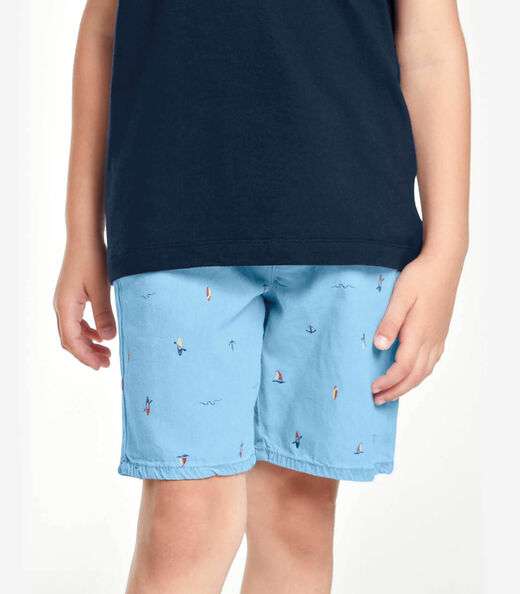 Conjunto Infantil Camiseta Com Bermuda Trick Nick Azul