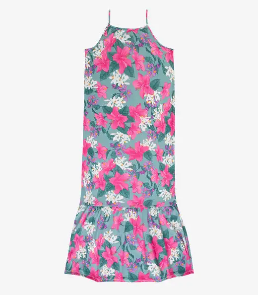 Vestido Longo Feminino Estampado Select Verde