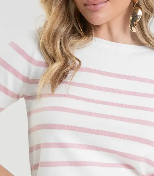 Blusa Feminina Em Tricot De Fio Modal Dianna Rosa