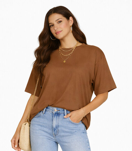 Image_Blusa Feminina Com Mangas Amplas Infinita Cor Marrom