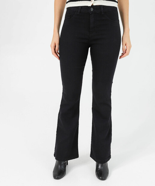 Calça Jeans Flare Feminina Petit Flip Biotipo Preto