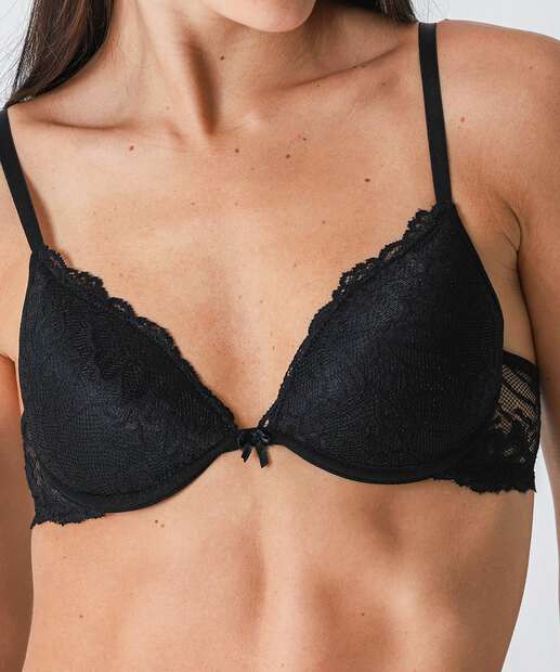 Sutiã de Renda Push Up Com Bojo Marisa Preto