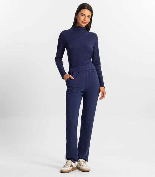 Calça Feminina Em Molecotton Rovitex Azul