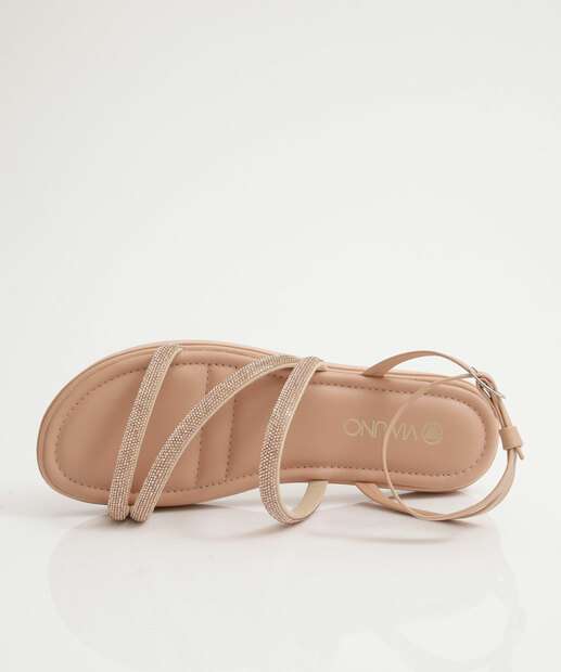 Sandália Feminina Flatform Via Uno Bege