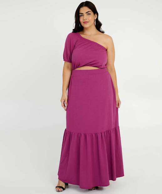 Vestido Plus Size Feminino Longo Ombro Só Marisa