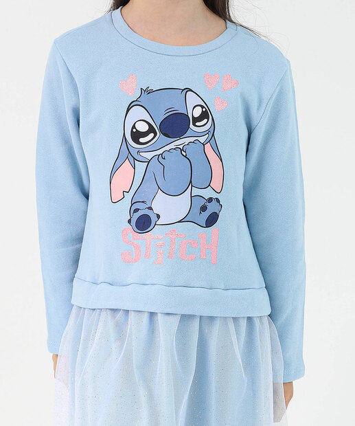Vestido Infantil Stitch Azul Tam 4 a 10