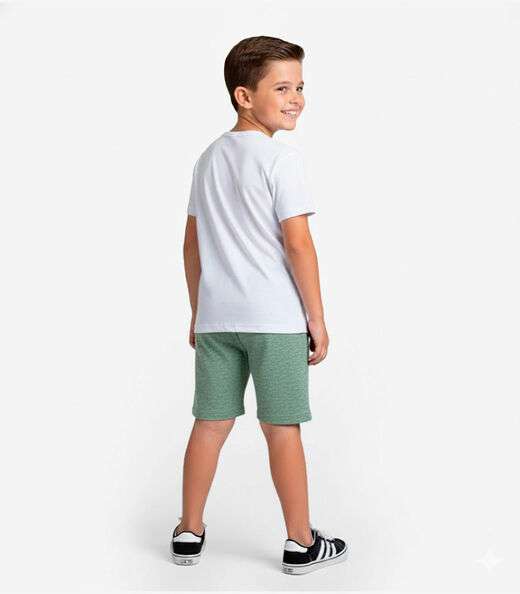 Conjunto Infantil Curto Verão Menino Select Branco