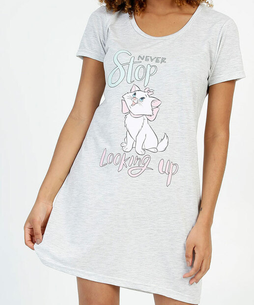 Camisola Estampa Gata Marie Manga Curta Disney