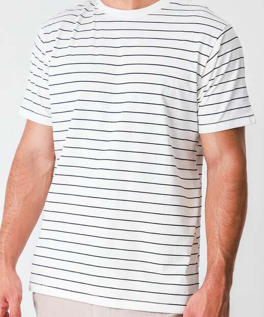 Camiseta Masculina Listrada Manga Curta MR