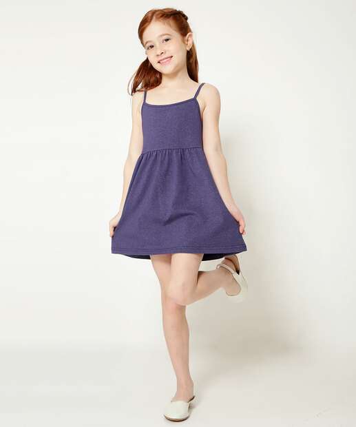 Vestido Infantil Alças Finas Tam 4 a 10