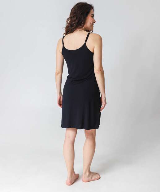 Camisola Recorte Renda Alças Finas Marisa Preto