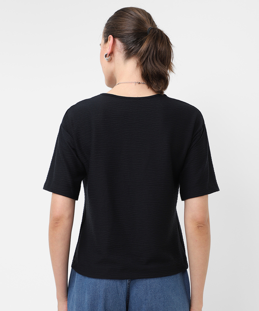 Blusa Feminina Manga Curta Marisa Preto