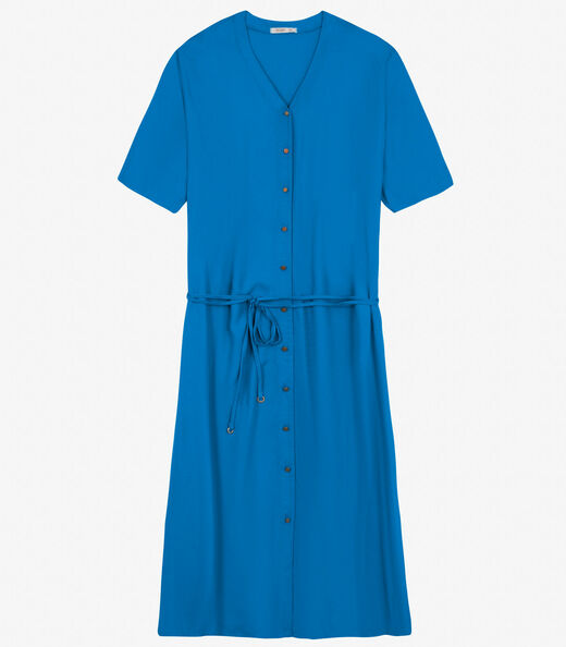 Vestido Chemise Longo Plus Size Secret Glam Azul