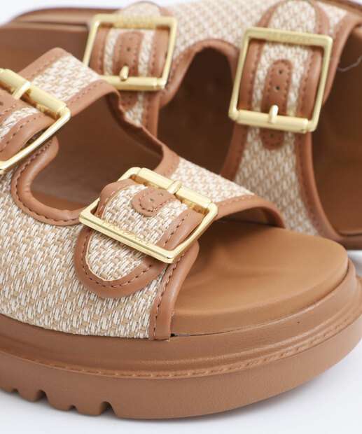 Tamanco Feminino Flatform Tiras Modare Caramelo