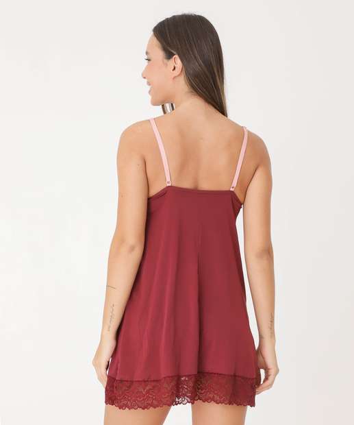 Camisola Liganete Recorte Renda Alças Finas Marisa
