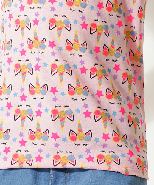 Camiseta Infantil Estampa Unicórnio Marisa Tam 4 a 10