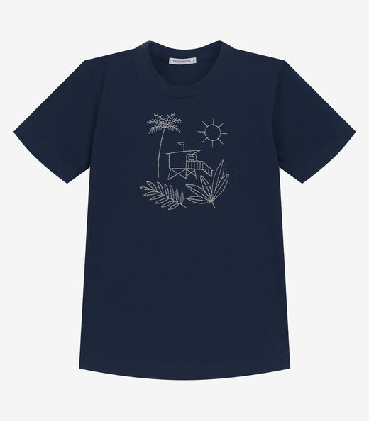 Conjunto Infantil Camiseta Com Bermuda Trick Nick Azul