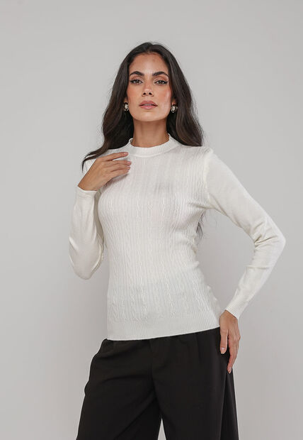 Image_Blusa de Tricot Com Tramas Texturizada Branco Salvatore