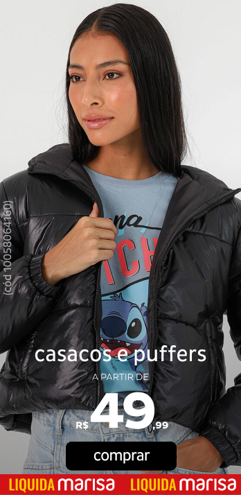 Casacos e Puffers a partir de R$49,99