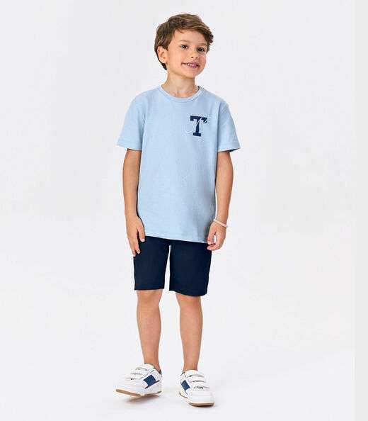 Conjunto Menino Camiseta Com Bermuda Trick Nick Azul