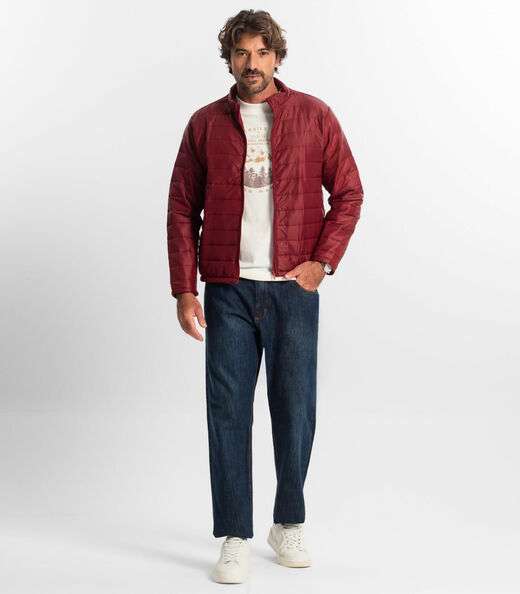 Jaqueta Masculina Em Microfibra Diametro Vermelho