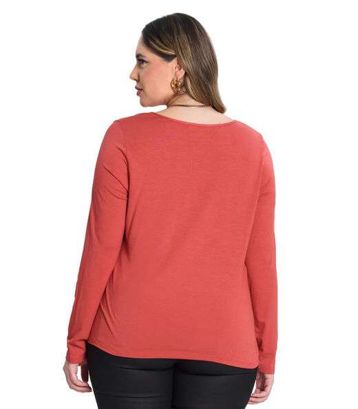 Blusa Manga Longa Viscotorcion Secret Glam Marrom