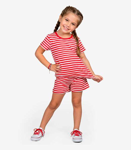 Conjunto Infantil Blusa com Shorts Select Vermelho