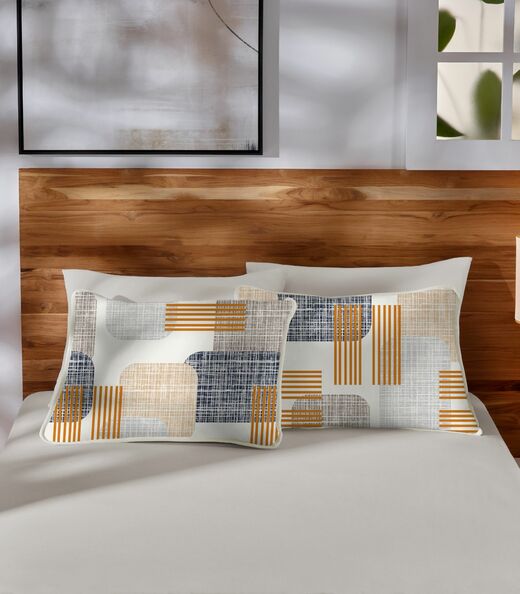 Image_Jogo de Cama Casal Estampado 3pçs Vivaldi Bege