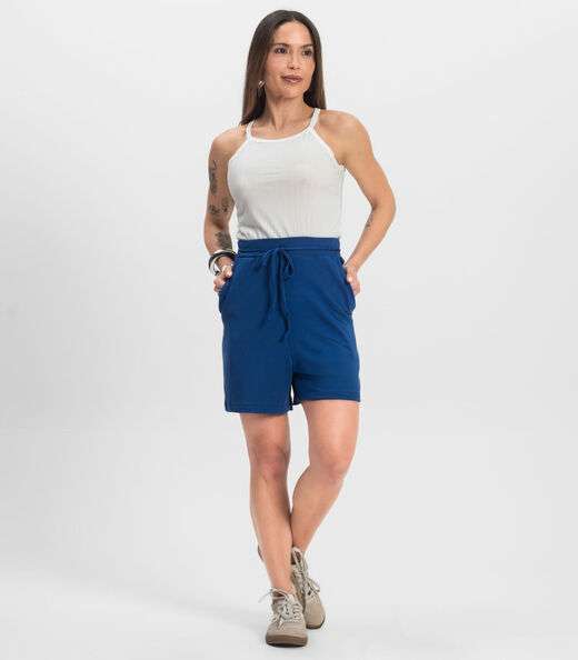 Shorts Adulto Feminino Infinita Cor Azul