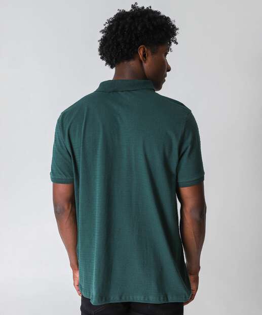 Polo Masculina Textura Marisa Verde