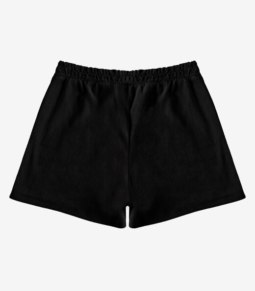 Shorts Feminino Em Plush Infinita Cor Preto
