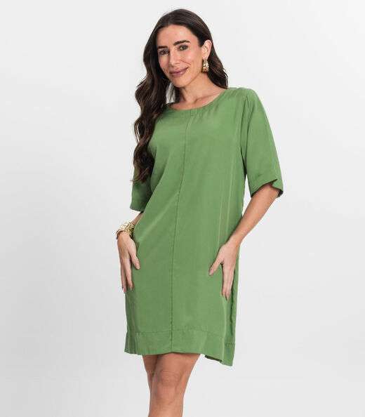 Image_Vestido Curto Feminino Gola Redonda Endless Verde
