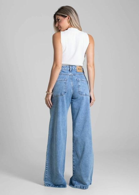 Calça Jeans Sawary Super Wide Leg - 282712