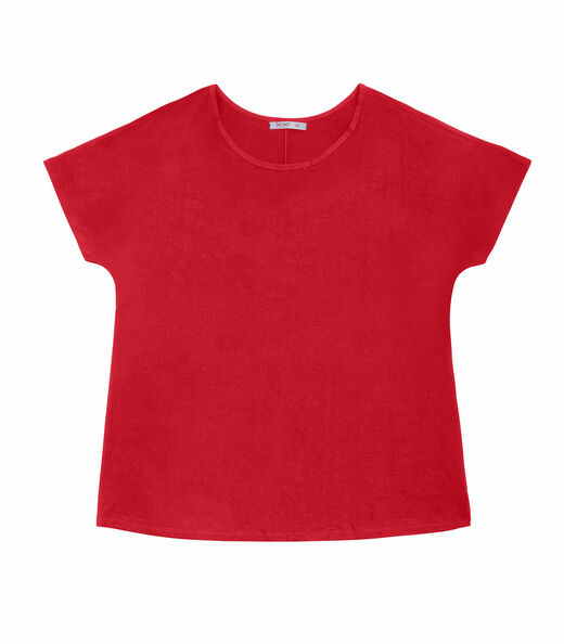 Blusa Manga Curta Feminina Plus Size Secret Glam Vermelho