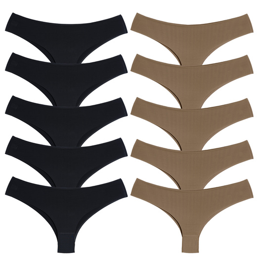 Image_Kit Calcinha Feminina 10 Pçs Sem Costura Tanga Não Marca