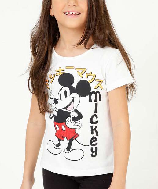 Camiseta Infantil Estampa Mickey Disney Tam 4 a 10