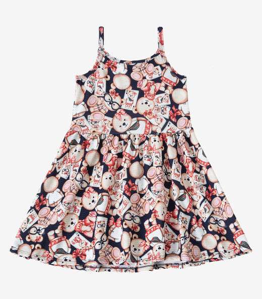 Vestido Infantil Meia Malha Soft Touch Select Azul