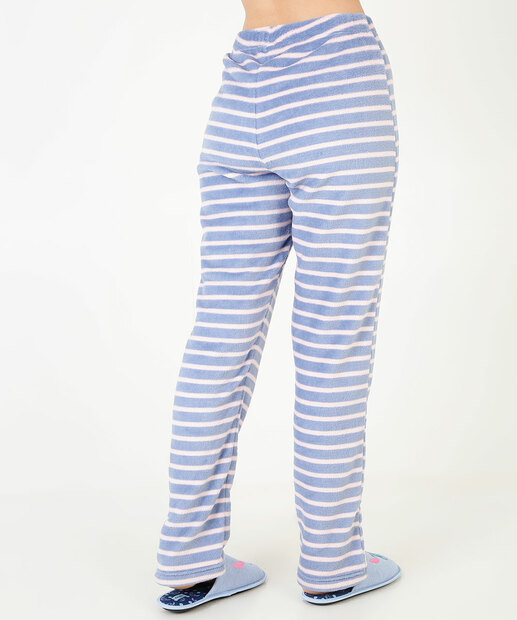 Pijama Feminino Fleece Listrado Stitch Disney