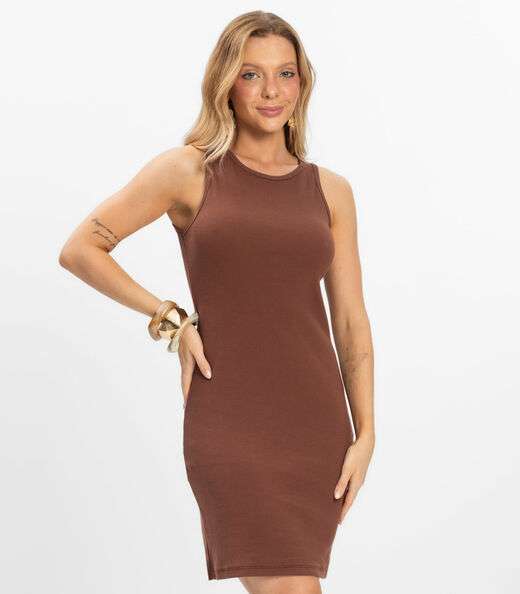 Image_Vestido Feminino em Ribana Canelada Infinita Cor Marrom