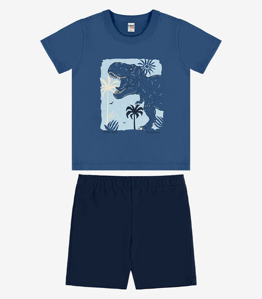 Image_Conjunto Camiseta Com Bermuda Infantil Rovi Kids Azul