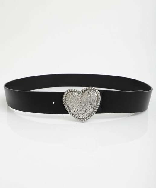 Cinto Feminino Fivela Coração Marisa Preto