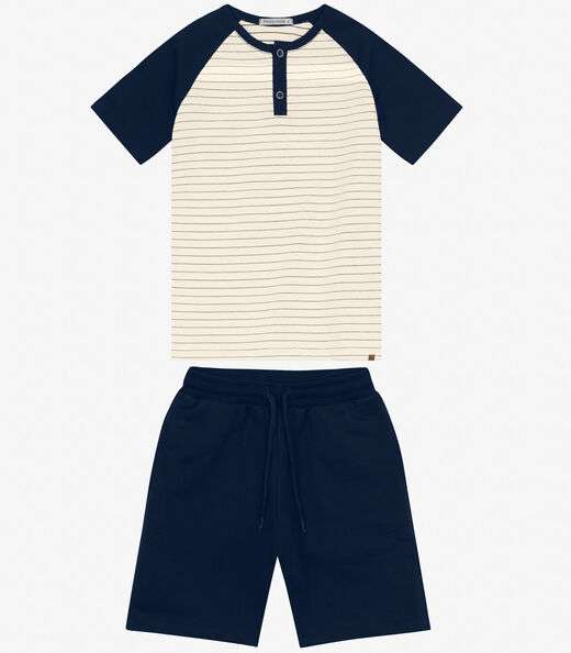 Conjunto Camiseta com Bermuda Trick Nick Off White