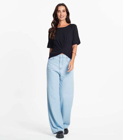 Blusa Feminina Lisa Infinita Cor Preto