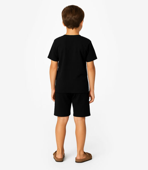 Conjunto Camiseta com Bermuda Rovitex Kids Preto