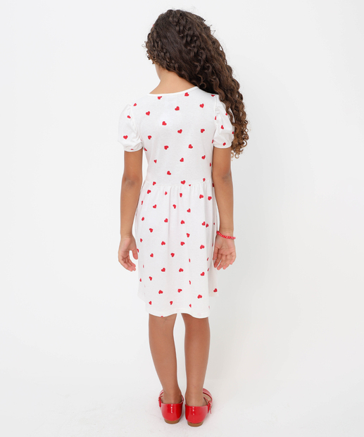 Vestido Infantil Bolsos Hello Kitty Tam 4 a 10 Off White