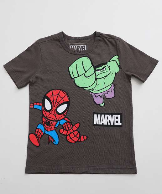 Conjunto Infantil Hulk Marisa Tam 4 a 10 Cinza
