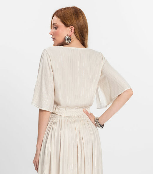 Blusa Feminina Manga 3/4 Endless Bege